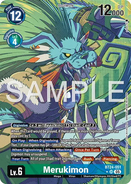Digimon TCG Card 'BT24-051_P1' 'Merukimon'