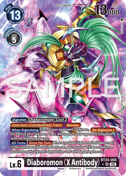 Digimon TCG Card 'BT24-065_P1' 'Diaboromon (X Antibody)'