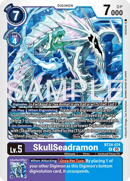 Digimon TCG Card 'BT24-074' 'SkullSeadramon'