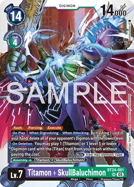Digimon TCG Card 'BT24-081' 'Titamon + SkullBaluchimon'