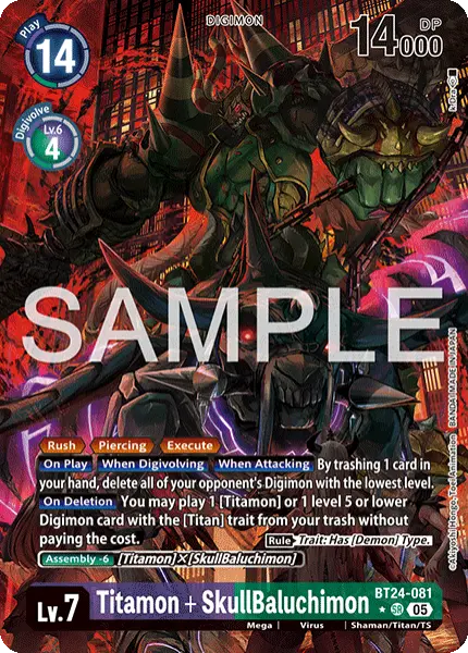 Digimon TCG Card 'BT24-081_P1' 'Titamon + SkullBaluchimon'