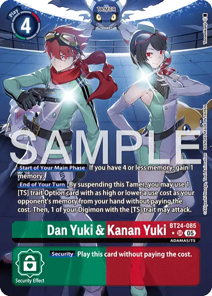 Digimon TCG Card 'BT24-085_P1' 'Dan Yuki & Kanan Yuki'