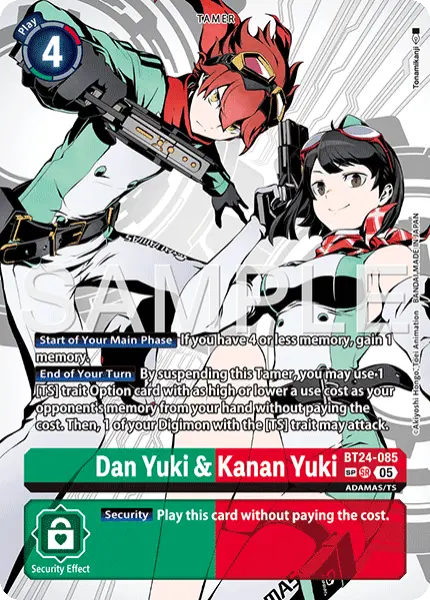 Digimon TCG Card 'BT24-085_P2' 'Dan Yuki & Kanan Yuki'