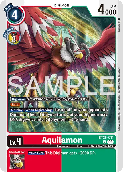 Digimon TCG Card 'BT25-011' 'Aquilamon'