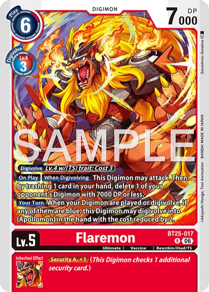 Digimon TCG Card 'BT25-017' 'Flaremon'