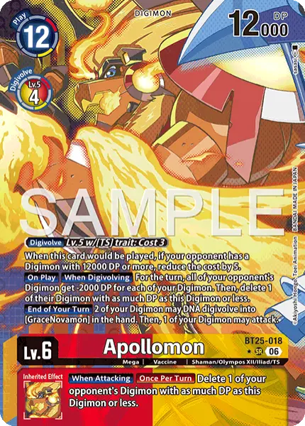 Digimon TCG Card 'BT25-018_P1' 'Apollomon'