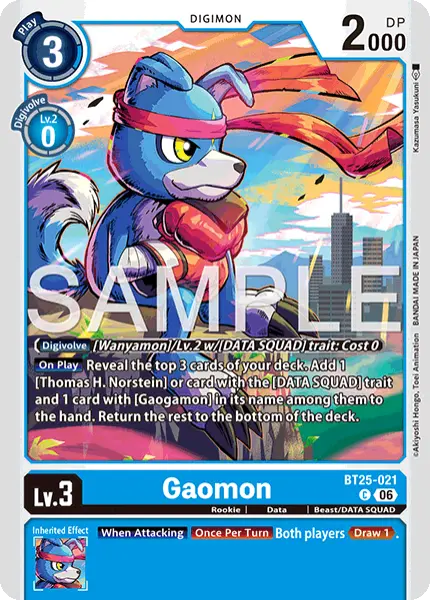 Digimon TCG Card 'BT25-021' 'Gaomon'