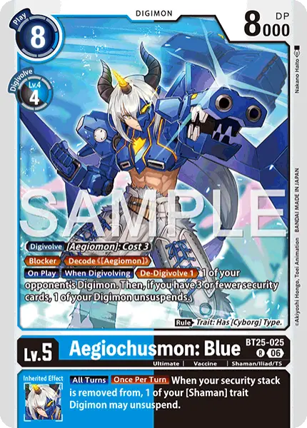 Digimon TCG Card 'BT25-025' 'Aegiochusmon: Blue'