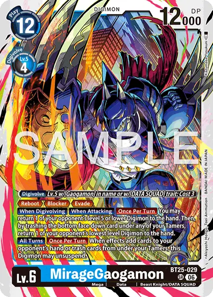 Deck MirageGaogamon - 2nd with preview of card BT25-029