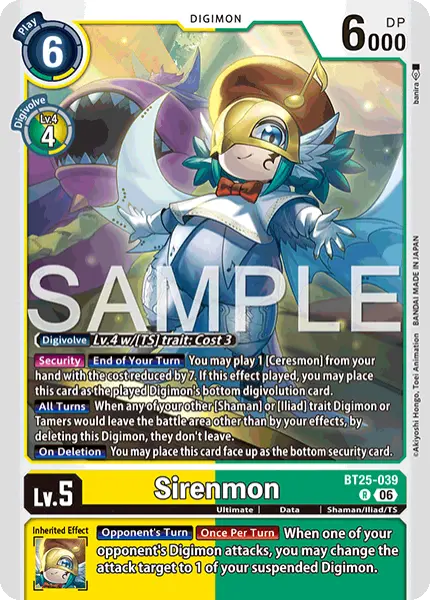 Digimon TCG Card 'BT25-039' 'Sirenmon'