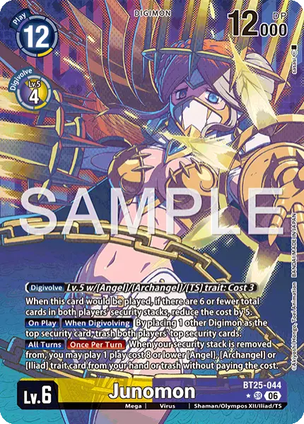 Digimon TCG Card 'BT25-044_P1' 'Junomon'