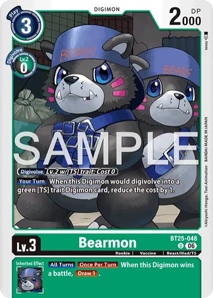 Digimon TCG Card 'BT25-048' 'Bearmon'