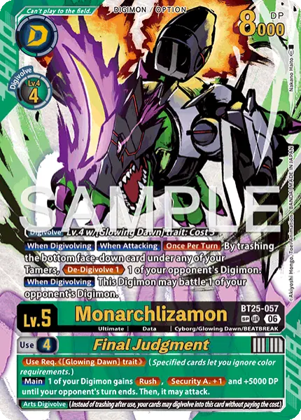 Digimon TCG Card 'BT25-057_P2' 'Monarchlizamon Final Judgment'