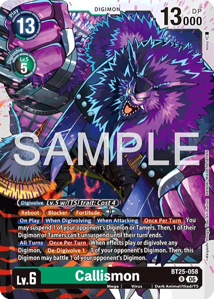 Digimon TCG Card 'BT25-058' 'Callismon'