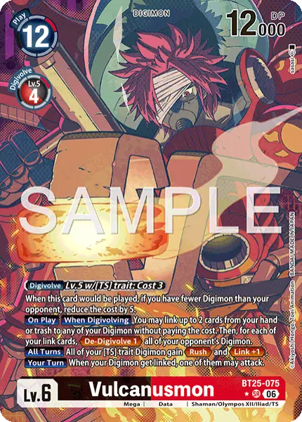 Digimon TCG Card 'BT25-075_P1' 'Vulcanusmon'