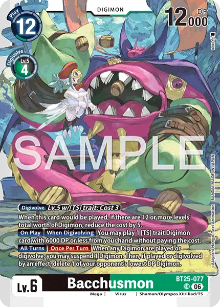 Digimon TCG Card 'BT25-077' 'Bacchusmon'