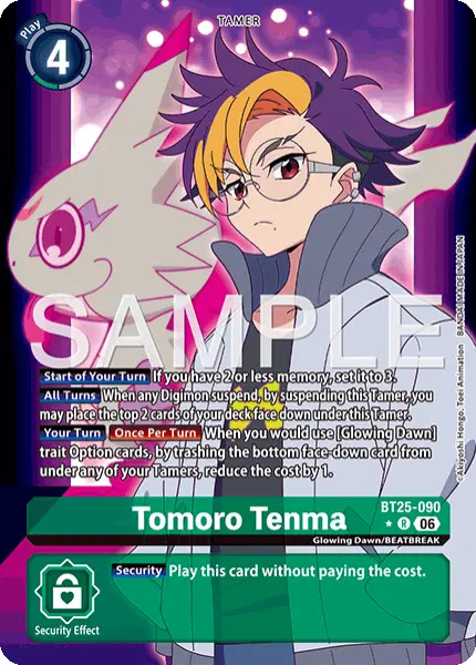 Digimon TCG Card 'BT25-090_P1' 'Tomoro Tenma'