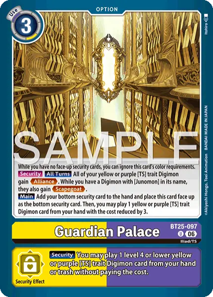 Digimon TCG Card 'BT25-097' 'Guardian Palace'