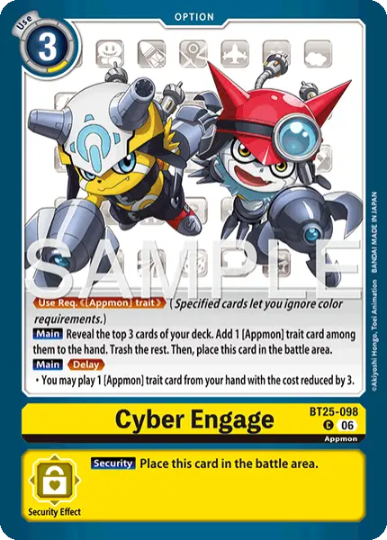 Digimon TCG Card 'BT25-098' 'Cyber Engage'