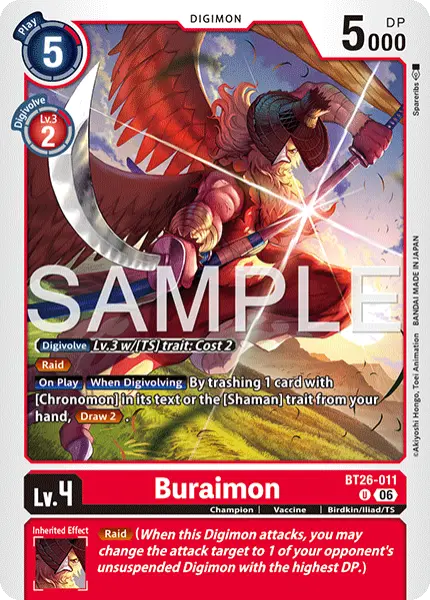 Digimon TCG Card 'BT26-011' 'Buraimon'