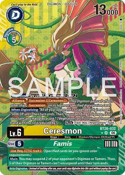 Digimon TCG Card 'BT26-032_P1' 'Ceresmon Famis'