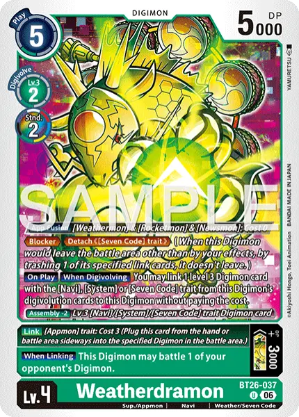 Digimon TCG Card 'BT26-037' 'Weatherdramon'