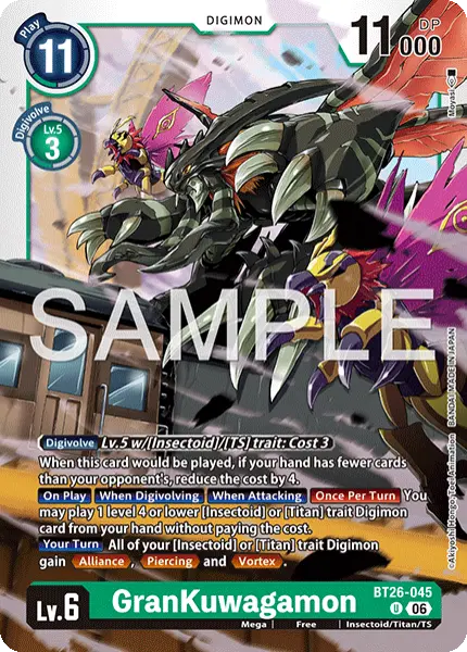 Digimon TCG Card 'BT26-045' 'GranKuwagamon'