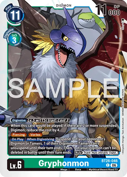 Digimon TCG Card 'BT26-046' 'Gryphonmon'