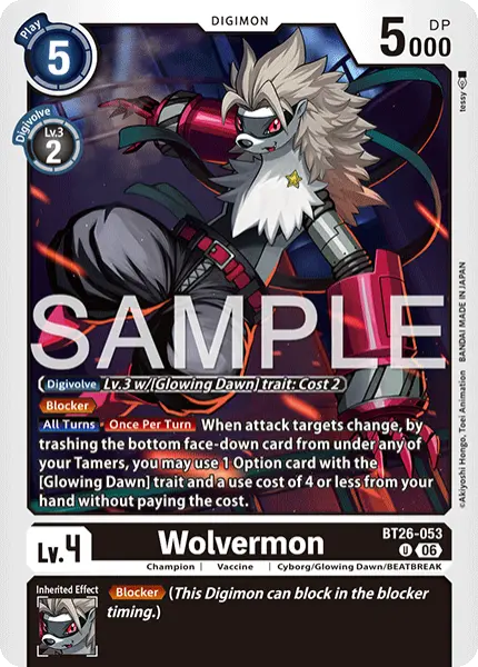 Digimon TCG Card 'BT26-053' 'Wolvermon'