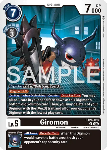 Digimon TCG Card 'BT26-055' 'Giromon'