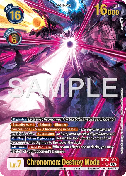 Digimon TCG Card 'BT26-060_P1' 'Chronomon: Destroy Mode'