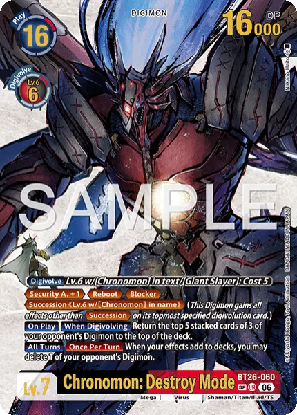 Digimon TCG Card 'BT26-060_P2' 'Chronomon: Destroy Mode'