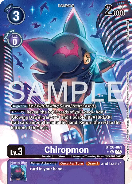 Digimon TCG Card 'BT26-061_P1' 'Chiropmon'