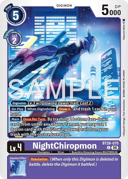 Digimon TCG Card 'BT26-070' 'NightChiropmon'