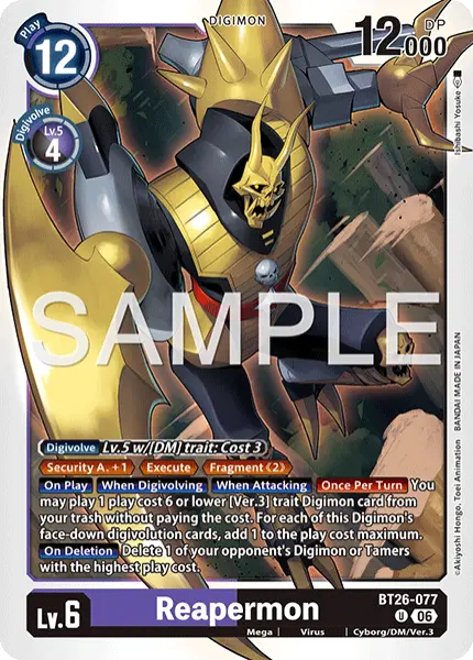 Digimon TCG Card 'BT26-077' 'Reapermon'