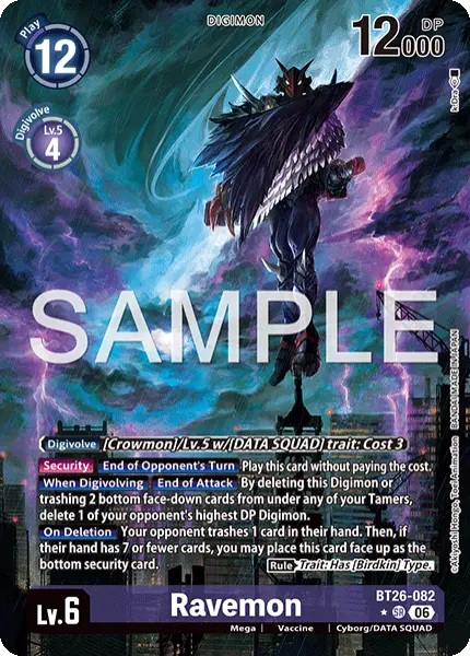 Digimon TCG Card 'BT26-082_P1' 'Ravemon'
