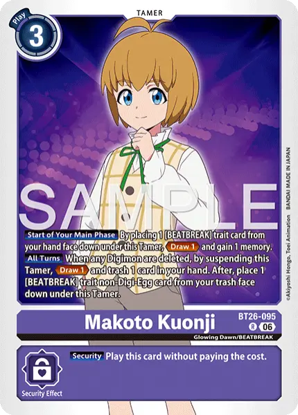 Digimon TCG Card 'BT26-095' 'Makoto Kuonji'