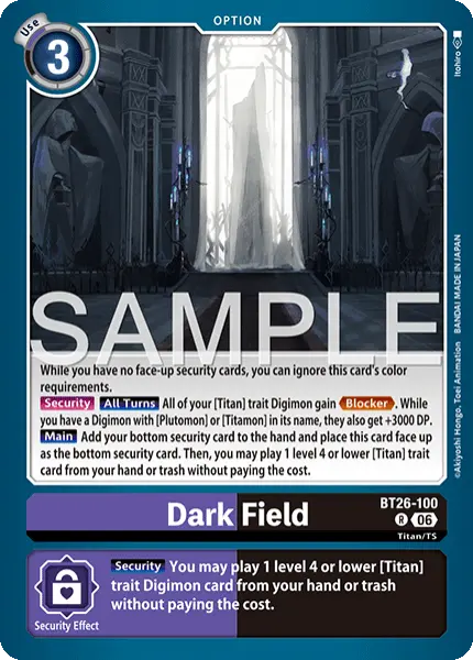 Digimon TCG Card 'BT26-100' 'Dark Field'