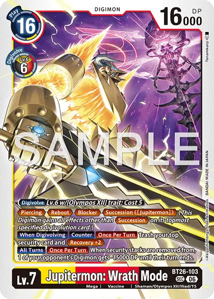 Digimon TCG Card 'BT26-103' 'Jupitermon: Wrath Mode'