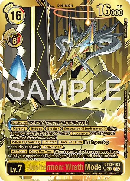 Digimon TCG Card 'BT26-103_P2' 'Jupitermon: Wrath Mode'