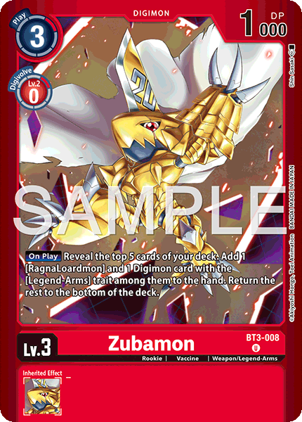 Digimon TCG Card 'BT3-008_P1' 'Zubamon'