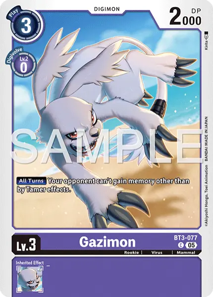 Digimon TCG Card 'BT3-077_P2' 'Gazimon'