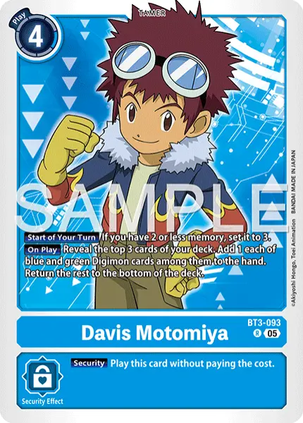 Digimon TCG Card 'BT3-093_P4' 'Davis Motomiya'