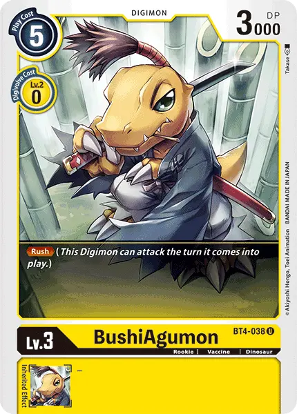 Digimon TCG Card 'BT4-038' 'BushiAgumon'