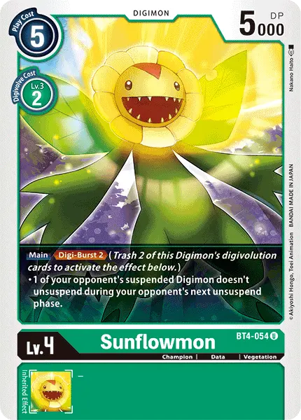 Digimon TCG Card 'BT4-054' 'Sunflowmon'