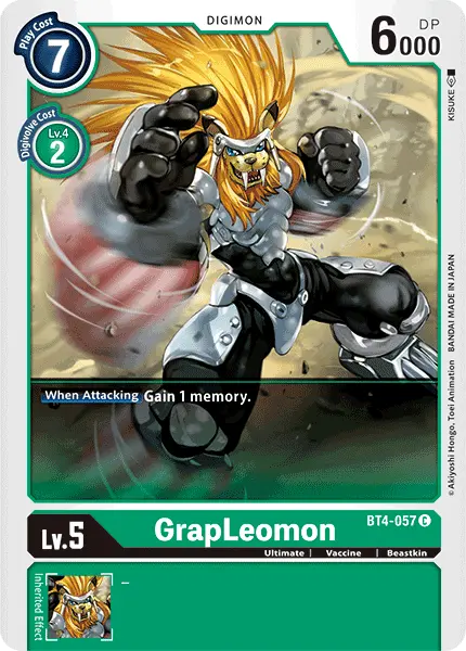 Digimon TCG Card 'BT4-057' 'GrapLeomon'