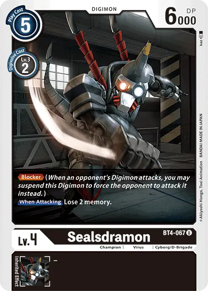 Digimon TCG Card 'BT4-067' 'Sealsdramon'