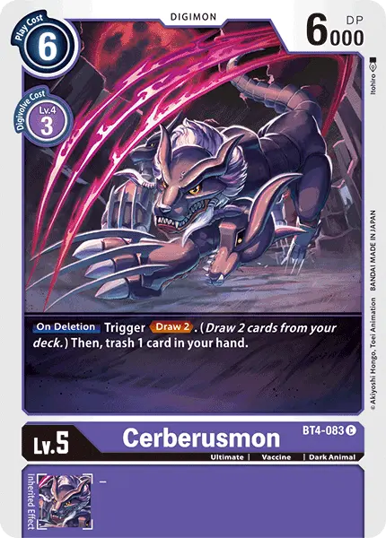 Digimon TCG Card 'BT4-083' 'Cerberusmon'