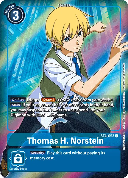 Digimon TCG Card 'BT4-093_P1' 'Thomas H. Norstein'