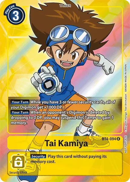 Digimon TCG Card 'BT4-094_P1' 'Tai Kamiya'